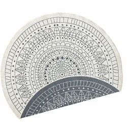 Teppich NORTHRUGS "Porto Wendeteppich", grau, H:5mm Ø:100cm, Kunstfaser, Teppiche, In-& Outdoor, Wetterfest, Balkon, Garten, Wohnzimmer, Wasserfest