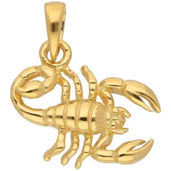 Ketten-Anhänger ADELIA ́S "585 Gold Sternzeichen Anhänger Skorpion", gold, Schmuckanhänger, Damen, Skorpion, Gold, Goldschmuck für Damen & Herren