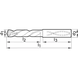 Gühring Spiralbohrer SL WN VHM FIRE Schaft 6537-HE 5xD 19mm