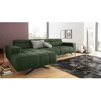 DOMO collection Ecksofa »Trento L-Form«, wahlweise mit Kopfteilverstellung, Recamiere links/rechts bestellbar grün