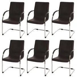 Proregal Konferenzstuhl Textil Braun 6er Set