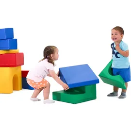 2gether IGLU Soft Play Softbausteine Schaumstoffbausteine Riesenbausteine Bauklötze Spielbausteine mit Anti-Rutsch 10 TLG. Mehrfarbig - Bunt