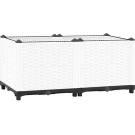 furnicato Hochbeet 80 x 40 x 38 cm Weiß
