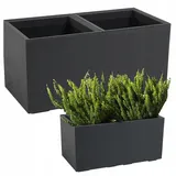 Lamela Blumentopf Karo 80cm Anthrazit Beton