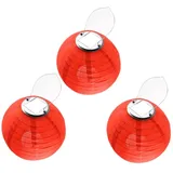 Youning Lampions Solar Außen Wetterfest 30cm Solar Lampion Outdoor Solar LED Laterne Hängende Wasserdicht Nylon Gartenlampions Außenlaternen Solarlampions für außen (3PCS Rot)