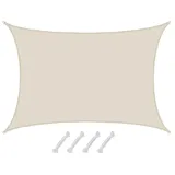 AMANKA Sonnensegel Wasserdicht 6x4 - Rechteckig - Sonnenschutz Segel Garten Terrasse