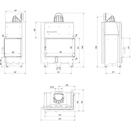 AZURA HOME DESIGN MBO Kamineinsatz Stahl Schwarz