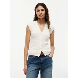 Tommy Hilfiger Regular Fit Strickweste aus reiner Baumwolle, Ecru, M