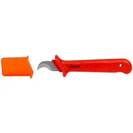 WeTec Kabel-u.Abisoliermesser, halbunde Klinge, mit Kappe, VDE