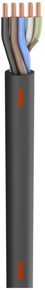 Gummischlauchleitung Titanex ®; 5 x 6,00 mm2; Gummi, Ø 19,50 mm; schwarz