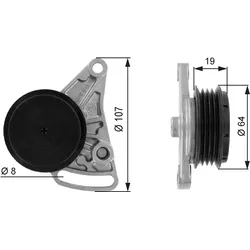 GATES Spannrolle, Keilrippenriemen DriveAlign® Riemenspanner,  64mm für VW AUDI 058260511 T38068