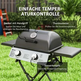 Outsunny Gasgrill schwarz