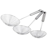 LUFAA Edelstahl Bratsieb Pommes Frites Bratlöffel 1pc Drahtgeflecht Skimmer Sieb Sieb Friteuse Scoop Sieb Küchenbedarf (Size : 34cm)