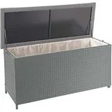 MCW Poly-Rattan Kissenbox D88 320l Premium Grau 63x135x52cm 320l