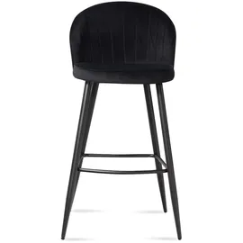 FineBuy 2er Set Barhocker FineBuy Barstuhl Samt Tresenhocker mit Lehne Hocker 110 kg