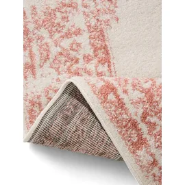 benuta Basic Teppich Sia - Creme/rosa 300x400 cm - Kunstfaser - Rechteckig & im Style: Vintage, Boho-style, Retro - Pflegeleicht für Wohnzimmer Schlafzimmer