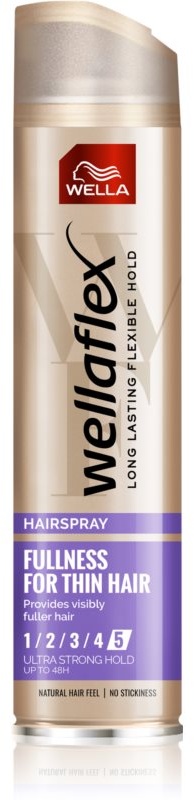Wella Wellaflex Fullness For Thin Hair Haarspray mit extra starkem Halt für Flexibilität und Volumen 250 ml