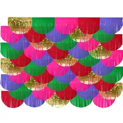 Folat - Party-Fransen-Hintergrund - Farbe - 2 x 2 m