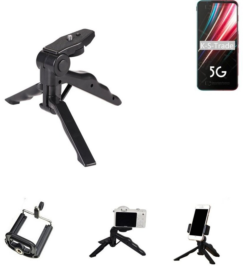 K-S-Trade für nubia Red Magic 5G Smartphone-Halterung, (Stativ Tisch-Ständer Dreibein Handy-Stativ Ständer Mini-Stativ) schwarz