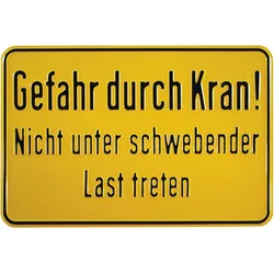 Hinweisschild Gefahr durch Kran! 300 x 200 mm