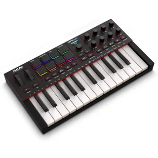 Akai MPK Mini IV USB-C MIDI Controller für Anfänger und Produzenten - MPC Drum Pads, Pitch- und Modulationsräder, Musikproduktionssoftware, Native Instruments Soundpaket, Schwarz