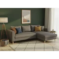 TRENDMANUFAKTUR Eckcouch Cord 2-Sitzer Grau