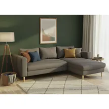 TRENDMANUFAKTUR Eckcouch Cord 2-Sitzer Grau