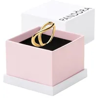 Pandora Essence Organisch Geformter Unendlichkeitsring aus Sterling Silber mit vergoldeter Metalllegierung, Größe: 56,