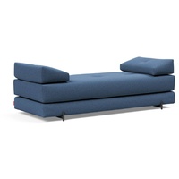 INNOVATION LIVING Schlafsofa Sigmund Metall schwarz Stoff Blau Blue