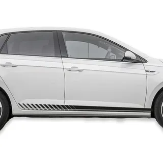 Auto-Dress Seitenstreifen Aufkleber Set/Dekor passend für VW Polo MK6 VI (263 Mid Green)