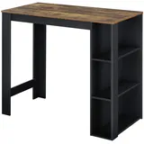 [en.casa] Bartisch Danderyd 120 x 60 x 106 cm Schwarz/Eiche, dunkel