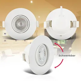 B.K.Licht Einbauleuchte 5er Set IP65 dimmbar Kunststoff 9 x 4,2 cm weiß