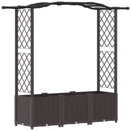 vidaXL Hochbeet mit Rankgitter und Dach 164 x 40 x 142 cm Braun