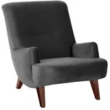 58 aufm Kessel Sessel Kajsa Samtvelours 101 x 80 x 71 cm Anthrazit