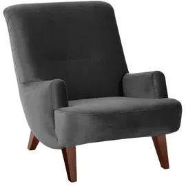 58 aufm Kessel Sessel Kajsa Samtvelours 101 x 80 x 71 cm Anthrazit