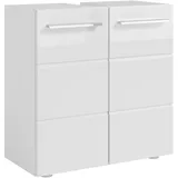 BASIC by Balculina Waschbeckenunterschrank Mandi 60 x 62 cm Weiß Hochglanz