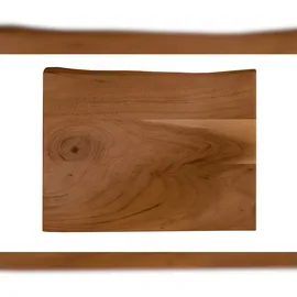 Sam Holzplatte Arya mit Echter Baumkante (einseitig), 40 x 30 cm, Akazienholz nussbaum, massiv - lackiert