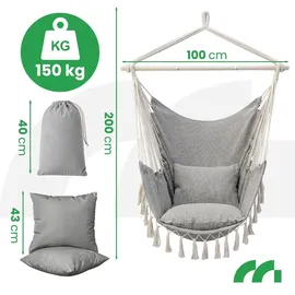Maltec Hängesessel Cocoon Hellgrau