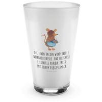 Mr. & Mrs. Panda Glas Maus Kekse - Transparent - Geschenk, Latte Macchiato, Glas, Cappuccin, Premium Glas, Edles Matt-Design