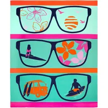 Le Comptoir de la Plage Manilva Strandtuch 140 x 170 cm blau/türkis