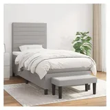 vidaXL Boxspringbett 100 x 200 cm Hellgrau