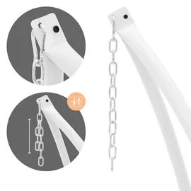 ECD Germany Hängesessel Blau/grün mit Gestell Weiß 208 cm, Baumwolle mit 2 Kissen, bis 120 kg Metallständer