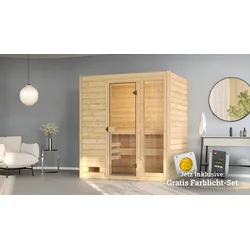 Sauna WEKA "Valida", beige (natur), Saunaofen, externe Steuerung, 7,5 kW, Saunen, 7,5 kW-Ofen mit digitaler Steuerung