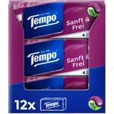 Tempo sanft & frei Taschentücher - Megapack - 12 Packungen mit je 20 Päckchen x 9 Tüchern - Papiertaschentücher mit Verwöhnbalsam und Eukalyptus-Öl, waschmaschinenfest