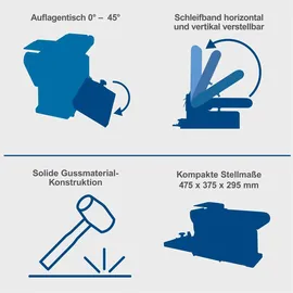 SCHEPPACH Band- und Tellerschleifer BTS900 mit 3x Schleifbändern und Schleifscheibe