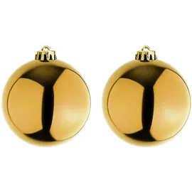 Mojawo 2 Stück XXXL Weihnachtsbaumkugeln Dekokugel Christbaumkugel Gold Ø 25cm