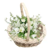 Blumenkorb Hochzeit, Rattan-Imitat Flochten Körbchen mit Klein Henkel, Blumenmädchen Korb, Blumenkörbchen für Kinder zum Blumen Streuen, Ideal als Präsent oder Geschenkkorb, Hochzeit Dekoration