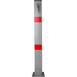 Trutzholm Absperrpfosten eckig 5 x 5 x 70 cm Silbergrau/Rot