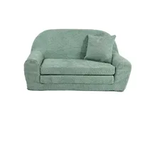 FORTISLINE Kindersofa Mini-Sofa Kindersofa Spielsofa aus Teddy-Stoff ausklappbar, Ausklappbar grün