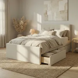 Homestyle4u Polsterbett 120 x 200 cm Beige